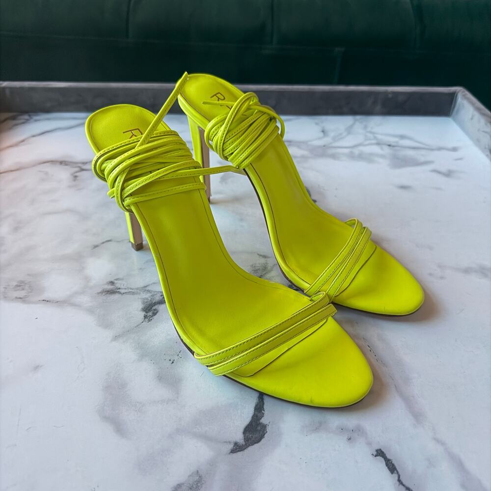 RAYE Alex Neon Yellow Lace-Up Heels NEW Size 9 - Picture 4 of 10